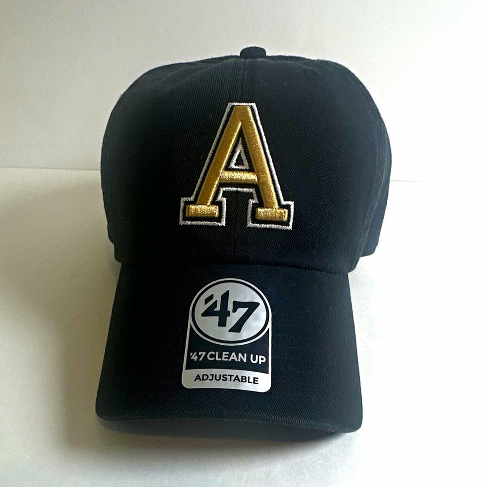 47 Brand Clean Up Adjustable Baseball Cap Hat Black/Gold A Logo